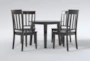 Kendall Espresso 42" Drop Leaf Dining With Slat Back Chairs Set For 4 - Side