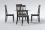 Kendall Espresso 42" Drop Leaf Dining With Slat Back Chairs Set For 4 - Side