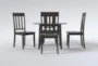 Kendall Espresso 42" Drop Leaf Dining With Slat Back Chairs Set For 4 - Signature