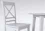 Kendall White 42" Drop Leaf Dining With X Back Chair Set For 2 - Detail