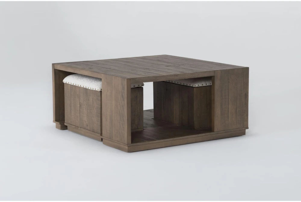 Delphine Nesting Coffee Table With Stools Set