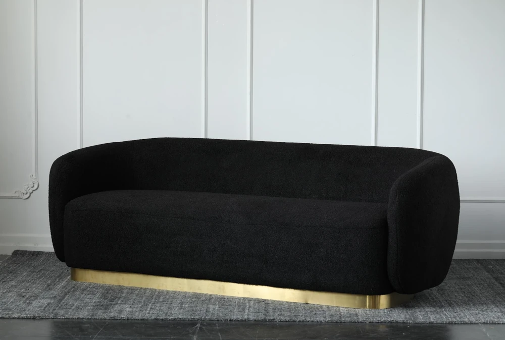 Black Boucle + Gold Base Sofa