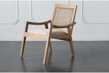 Rattan Back + Wood Frame Side Chair