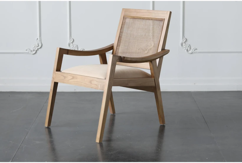 Rattan Back + Wood Frame Side Chair - 360