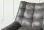 Antique Black Faux Leather + Iron Accent Chair - Detail