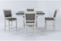 Sutton White Kitchen Counter With Stool Set For 4 - Signature