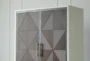 Diamond Pattern Reclaimed Pine + White Tall Cabinet - Detail
