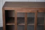 Brown Sideboard With Sliding Glass Doors - Detail