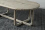 Weathered Reclaimed Pine Oval Coffee Table - Detail