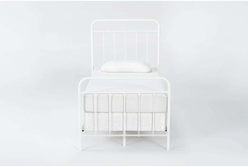 Kyrie  White Twin Metal Panel Bed