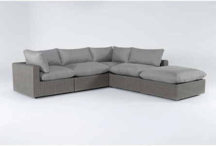 Sanibel Outdoor 5 Piece Sectional With Ottoman - Main