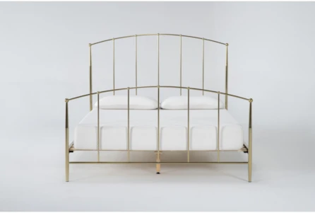 Curved California King Metal Beds Bed, California King Gold Bed Frame