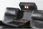Stetson Dark Grey 87" Leather Power Reclining Sofa With Power Headrest & Lumbar - Detail
