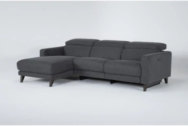Carla Charcoal 100" 2 Piece Sectional With Left Arm Facing Chaise