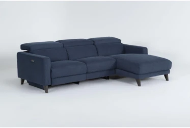 Carla Blue 100" 2 Piece Sectional With Right Arm Facing Chaise