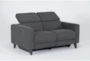 Carla Charcoal 59" Power Reclining Loveseat With Usb - Side