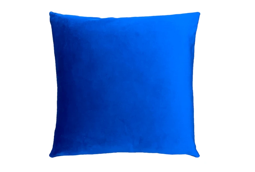 20X20 Superb Cobalt Blue Velvet Throw Pillow - 360