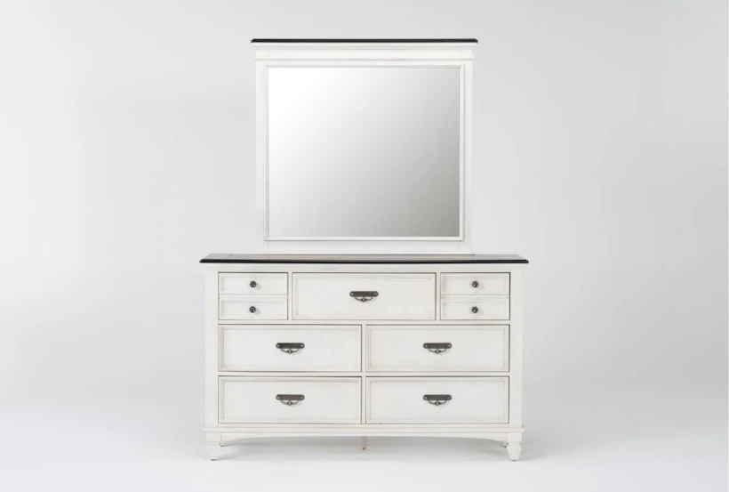 Sawie White 9-Drawer Dresser/Mirror - 360