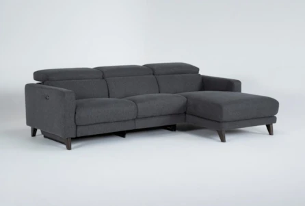 Carla Charcoal 100" 2 Piece Sectional With Right Arm Facing Chaise