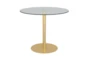 Cadiz Clear Glass And Matte Brushed Gold Contract Grade 36" Round Bistro Table - Detail
