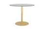 Cadiz Clear Glass And Matte Brushed Gold Contract Grade 36" Round Bistro Table - Signature