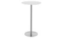Rodney Matte White And Brushed Stainless Steel 41 Inch Bar Table - Detail