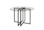 Revis Matte Black Steel 42" Round Dining Table With Clear Glass Top - Signature