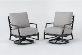 Tybee Outdoor 2 Piece Swivel Lounge Chair Conversation Set