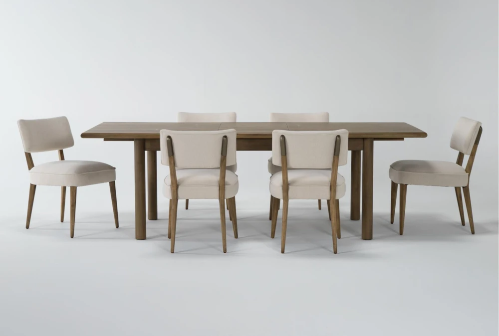 Felix 74-94" Extendable Toasted Natural Oak Dining Set For 6