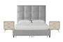 Boswell Grey California King Upholstered Storage 3 Piece Bedroom Set With 2 Allen Grey Nightstands - Signature