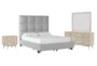 Boswell 4 Piece Eastern King Upholstered Storage Bedroom Set With Allen Dresser, Mirror + Nightstand - Signature