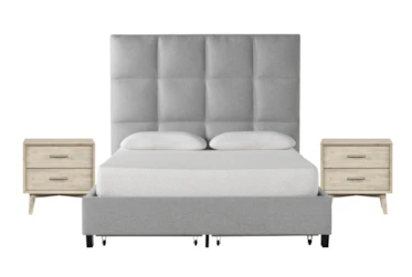 Boswell 3 Piece Queen Upholstered Storage Bedroom Set With 2 Allen Nightstands
