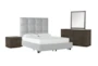 Boswell Queen Upholstered Storage 4 Piece Bedroom Set With Dylan Dresser, Mirror + 2-Drawer Nightstand - Signature