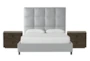 Boswell Queen Upholstered 3 Piece Bedroom Set With 2 Dylan 2-Drawer Nightstands - Signature