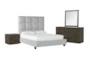 Boswell Queen Upholstered 4 Piece Bedroom Set With Dylan Dresser, Mirror + 2-Drawer Nightstand - Signature