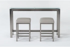 Toby 3 Piece Glass Console Table Set