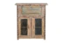 Reclaimed + Mango Wood Cabinet With Iron Inset Doors - Front