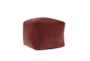 18X18 Brick Red Cotton Velvet Cube Floor Pouf - Signature