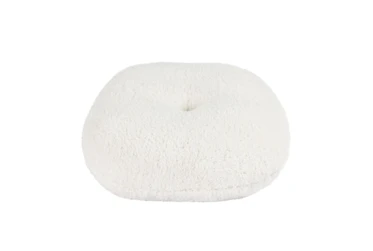 26X26 White Sherpa Round Floor Cushion Meditation Pillow