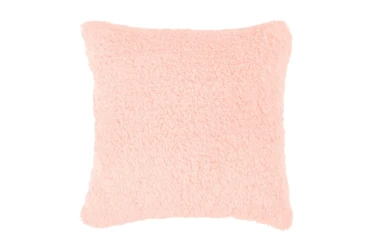 18X18 Pink Peony Sherpa Throw Pillow