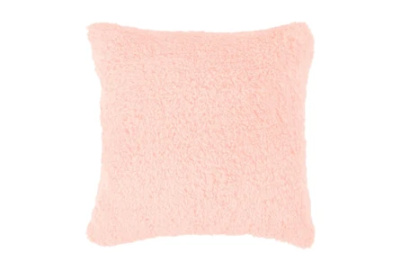18X18 Pink Peony Sherpa Throw Pillow - Main