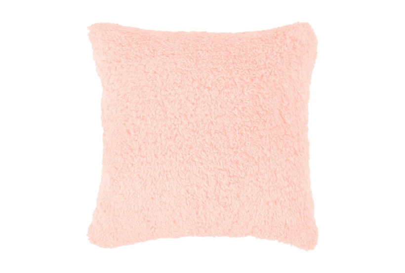 18X18 Pink Peony Sherpa Throw Pillow - 360