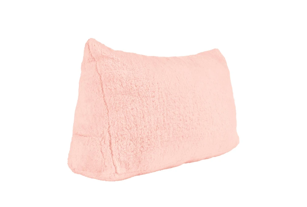 20X35 Pink Peony Sherpa Sidekick Wedge Backrest Dorm Pillow