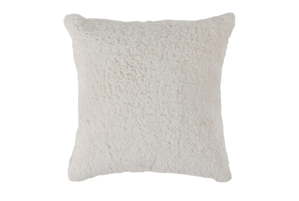 18X18 Moonstruck Taupe Gray Sherpa Throw Pillow