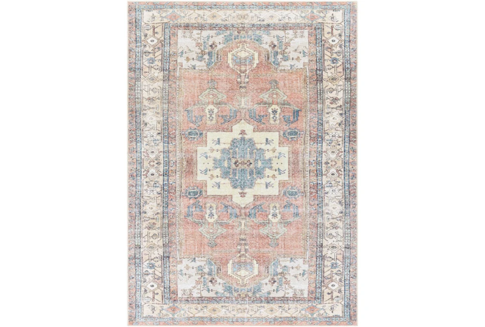 5' X 8' Rug-Barcella Muted Traditional Blue and Orange