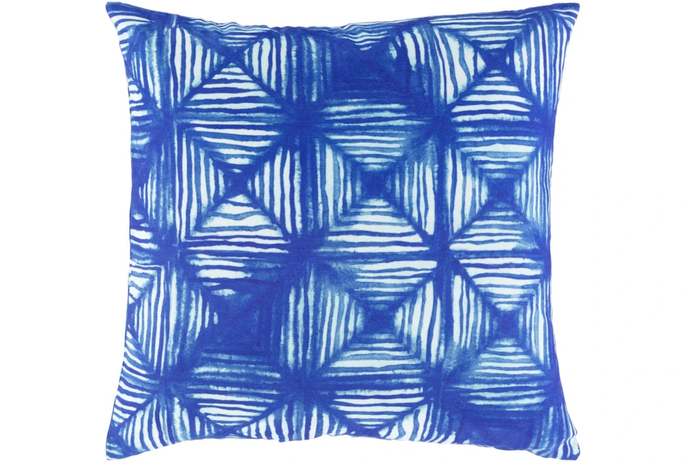 18X18 Bright Blue Geometric Diamond Throw Pillow