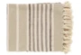 50X60 Khaki Throw Blanket With Tassels  - Signature