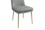 Grey Velvet Modern Tapered High Back Dining Chair- Set Of 2 - Detail