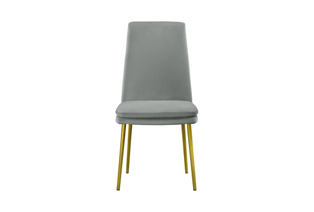 Grey Velvet Modern Tapered High Back Dining Chair- Set Of 2