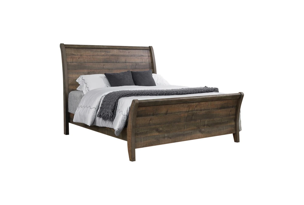 Westley King Sleigh Panel Bed Weathered Oak